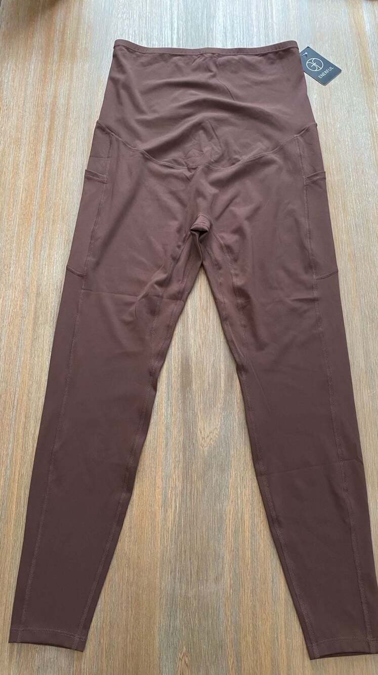 Enerful High-Waist Maternity Yoga Leggings with Pockets